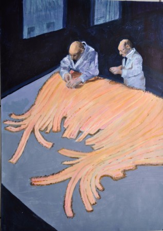 acryl op papier 70 bij 100 cm